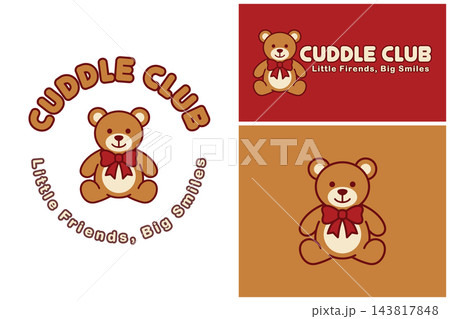 Adorable teddy bear mascot, playful typography, and friendly colors create a warm and inviting design for kids' entertainment vector design 143817848
