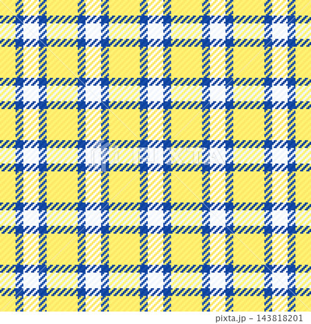 A vibrant, seamless vector plaid pattern featuring a classic checkered design in bright yellow, royal blue, and white. Ideal for spring textiles, fashion fabrics, gift wrapping, and web backgrounds. A vibrant, seamless vector plaid pattern featuring a classic checkered design in bright yellow, royal blue, and white. Ideal for spring textiles, fashion fabrics, gift wrapping, and web backgrounds. 143818201