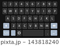 Modern smartphone keyboard interface with sleek keypad design. Mobile phone screen displaying qwerty buttons for digital messaging. Keyboard Vector 143818240