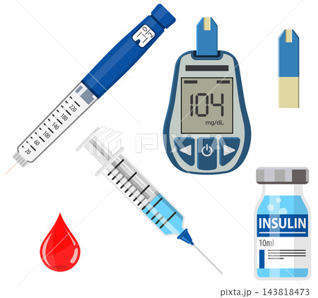 Diabetes and Insulin Icons Set Diabetes and Insulin Icons Set 143818473