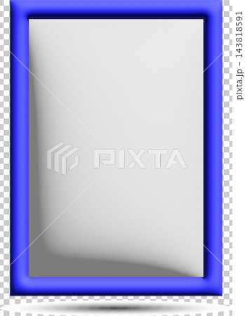 Square photo frame, glossy blue picture frame with blank center, photo placeholder border Square photo frame, glossy blue picture frame with blank center, photo placeholder border 143818591