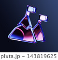 3D neon glass mountain peak icon with flag on top isolated on dark background. Business success, goal achievement and leadership symbol. Logo design with glowing blue purple gradient. 3D illustration 3D neon glass mountain peak icon with flag on top isolated on dark background. Business success, goal achievement and leadership symbol. Logo design with glowing blue purple gradient. 3D illustration 143819625
