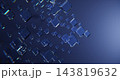 Modern abstract 3D geometry background with floating transparent blue glass cube shapes, square geometric pattern on dark gradient bg for futuristic technology and AI data concept. 3D illustration Modern abstract 3D geometry background with floating transparent blue glass cube shapes, square geometric pattern on dark gradient bg for futuristic technology and AI data concept. 3D illustration 143819632