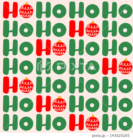Cute Ho Ho Ho text seamless pattern 143820205