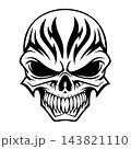Evil Demon Skull Tribal Tattoo Heavy Metal Vector Art 143821110