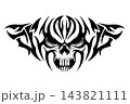 Tribal Demon Skull Tattoo Vector Art Gothic Ornament 143821111