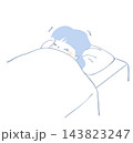寒くて眠れない女性のイラスト 143823247