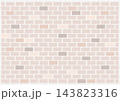 淡いベージュの色合いが優しい印象を与えるおしゃれなレンガ壁の背景素材 143823316