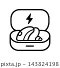 充電中の補聴器バッテリー　アイコン 143824198
