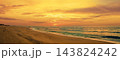 Seascape, sunset over the sea. Atlantic ocean in the evening. Beautiful nature 143824242