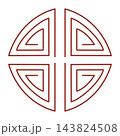 Traditional red Chinese Shou longevity symbol line art 143824508