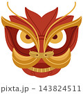 Red and gold Chinese lion dance head 143824511