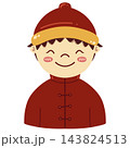 ute Chinese boy character wearing red Tang suit 143824513