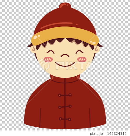 ute Chinese boy character wearing red Tang suit 143824513