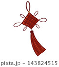Red Chinese knot hanging ornament with tassel 143824515