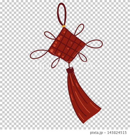 Red Chinese knot hanging ornament with tassel Red Chinese knot hanging ornament with tassel 143824515