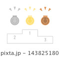 メダルと表彰台のイラスト 143825180