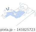 夜中に脚がつって目が覚める女性のイラスト 143825723