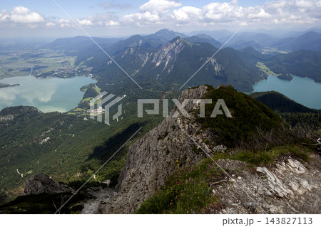 Lake Kochelsee, view from Herzogstand mountain in Bavaria, Germany Lake Kochelsee, view from Herzogstand mountain in Bavaria, Germany 143827113