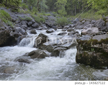 Kuhflucht Waterfalls at Hoher Fricken mountain, Bavaria, Germany Kuhflucht Waterfalls at Hoher Fricken mountain, Bavaria, Germany 143827122