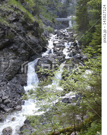 Kuhflucht Waterfalls at Hoher Fricken mountain, Bavaria, Germany 143827124