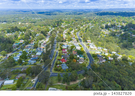 Aerial view of the town of Winmalee in the Blue Mountains Aerial view of the town of Winmalee in the Blue Mountains 143827820