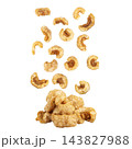 pile crispy pork rinds isolated on white background 143827988