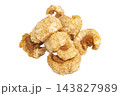 pile crispy pork rinds isolated on white background 143827989