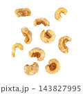 fall crispy pork rinds isolated on white background 143827995