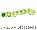 pile sliced cucumber isolated on white background 143828003