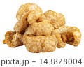 pile crispy pork rinds isolated on white background 143828004