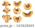 pile crispy pork rinds isolated on white background 143828005
