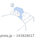 横になるとめまいがする女性のイラスト 143828017