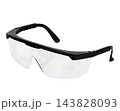 Protective clear safety glasses on white background Protective clear safety glasses on white background 143828093