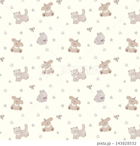 Vintage watercolor floral seamless patterns collection for surface design 143828532