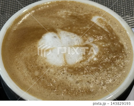 Cappuccino Coffee with Flower Latte Art 143829193