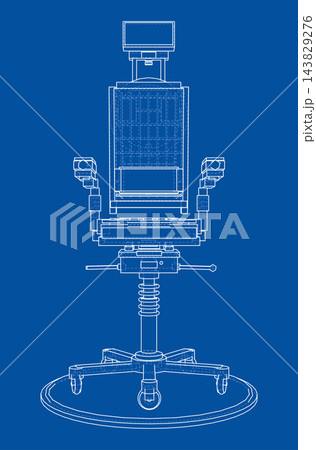 Office chair blueprint line drawing. Vector 143829276