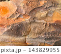 Natural textures of a weathered rock surface with earthy tones and patterns 143829955