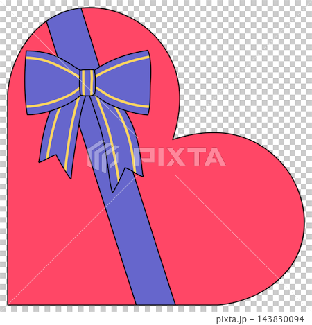 Wrapping a heart-shaped gift box with a ribbon Wrapping a heart-shaped gift box with a ribbon 143830094