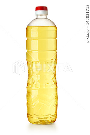 Cooking oil bottle filled with yellow liquid for kitchen Cooking oil bottle filled with yellow liquid for kitchen 143831718