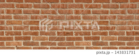 Weathered red brick wall texture for a wide architectural background 143831731