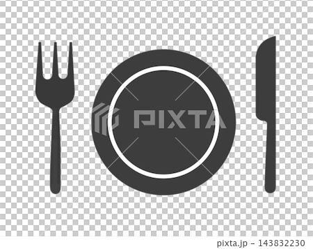 An icon (illustration) of cutlery, symbolizing a meal. An icon (illustration) of cutlery, symbolizing a meal. 143832230