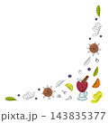 Hand drawn Mulled wine with cinnamon stick and other mulled wine spices Corner border with Copyspace. Isolated Vector illustration with blank space for winter menus, holiday invitations or card design 143835377