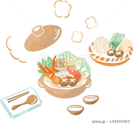 冬 鍋 鍋物 おなべ 水彩 手描き 食事 料理 日本食 食べ物 食材 かわいい 飾り イラスト素材 冬 鍋 鍋物 おなべ 水彩 手描き 食事 料理 日本食 食べ物 食材 かわいい 飾り イラスト素材 143835403