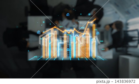 Business Team Analyzing Financial Data with Graph and Charts Using Modern Technology in a Contemporary Office Environment. Entropy 143836972