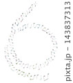 丸く巻き上がる音符のイラスト・スモーキーパステル 143837313