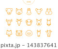 色々な種類の動物　アイコン ピクトグラム　ベクター イラスト　セット 143837641