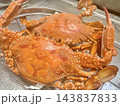 写真素材：ザルに入った茹でたてのワタリガニ（2杯） 143837833