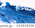 青と白の絵の具が混ざり合う爽やかな夏の広告向け背景素材. 143838206