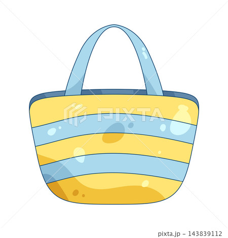 Illustration of striped beach bag 143839112